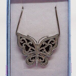 Diamond-Studded Butterfly Necklace